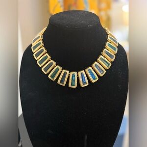 Dark Green/Blue Gold Necklace